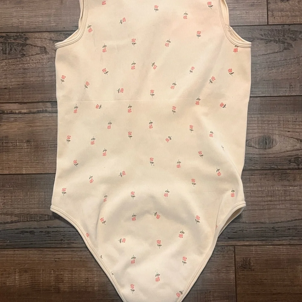 Cream Floral bodysuit